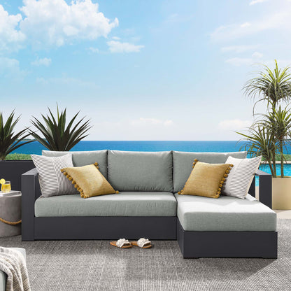 Tahoe 2-Piece Outdoor Patio Powder-Coated Aluminum Right-Facing Chaise Sectional Sofa Set in Gray Gray by Modway (6669)