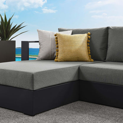 Tahoe 2-Piece Outdoor Patio Powder-Coated Aluminum Left-Facing Chaise Sectional Sofa Set in Gray Charcoal by Modway (6670)