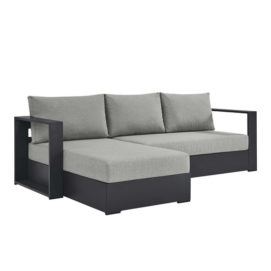 Tahoe 2-Piece Outdoor Patio Powder-Coated Aluminum Left-Facing Chaise Sectional Sofa Set in Gray Gray by Modway (6670)