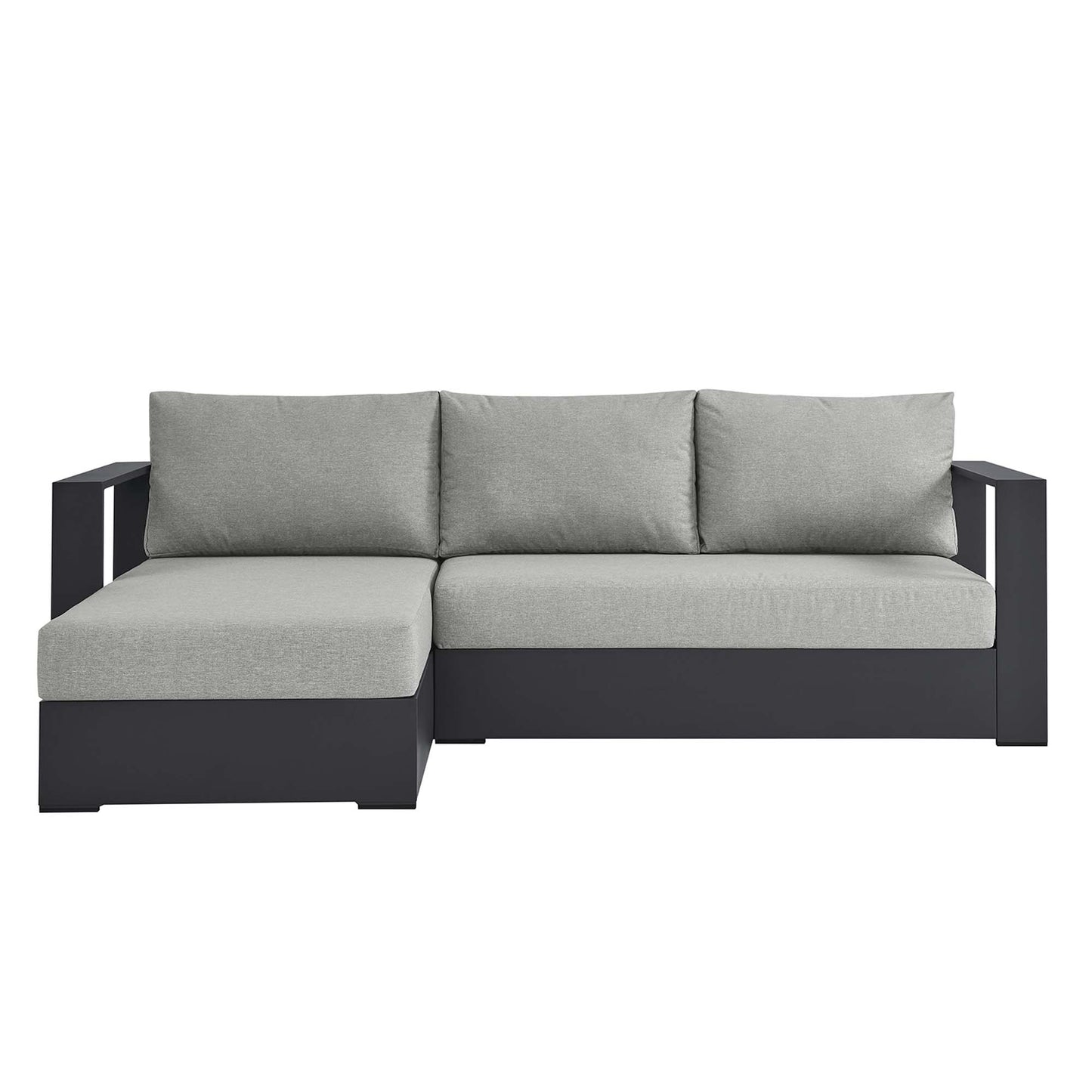 Tahoe 2-Piece Outdoor Patio Powder-Coated Aluminum Left-Facing Chaise Sectional Sofa Set in Gray Gray by Modway (6670)