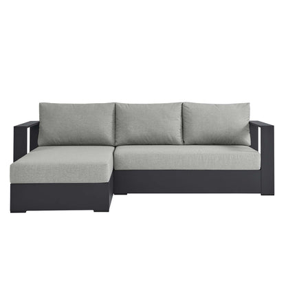 Tahoe 2-Piece Outdoor Patio Powder-Coated Aluminum Left-Facing Chaise Sectional Sofa Set in Gray Gray by Modway (6670)