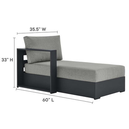 Tahoe 2-Piece Outdoor Patio Powder-Coated Aluminum Left-Facing Chaise Sectional Sofa Set in Gray Gray by Modway (6670)