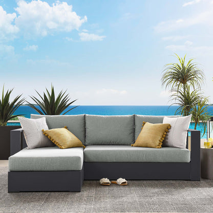Tahoe 2-Piece Outdoor Patio Powder-Coated Aluminum Left-Facing Chaise Sectional Sofa Set in Gray Gray by Modway (6670)