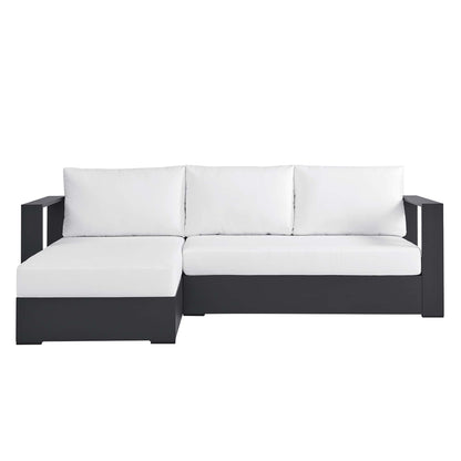 Tahoe 2-Piece Outdoor Patio Powder-Coated Aluminum Left-Facing Chaise Sectional Sofa Set in Gray White by Modway (6670)