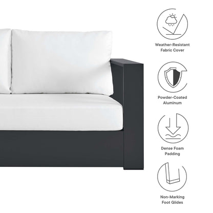 Tahoe 2-Piece Outdoor Patio Powder-Coated Aluminum Left-Facing Chaise Sectional Sofa Set in Gray White by Modway (6670)
