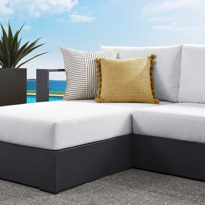 Tahoe 2-Piece Outdoor Patio Powder-Coated Aluminum Left-Facing Chaise Sectional Sofa Set in Gray White by Modway (6670)