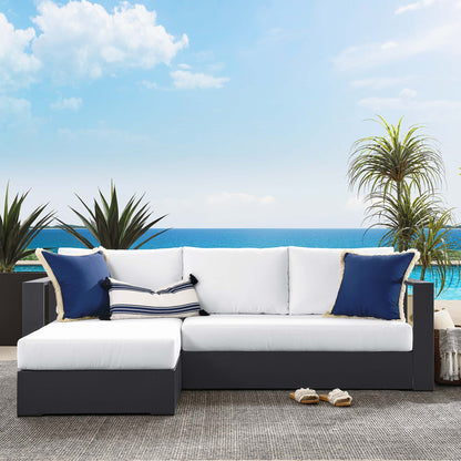Tahoe 2-Piece Outdoor Patio Powder-Coated Aluminum Left-Facing Chaise Sectional Sofa Set in Gray White by Modway (6670)