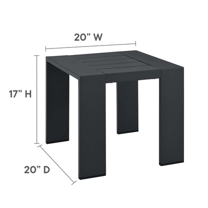 Tahoe 3-Piece Outdoor Patio Powder-Coated Aluminum Chaise Lounge Set in Gray Gray by Modway (6673)