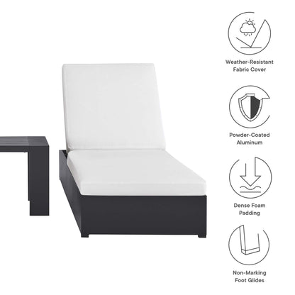 Tahoe 3-Piece Outdoor Patio Powder-Coated Aluminum Chaise Lounge Set in Gray White by Modway (6673)
