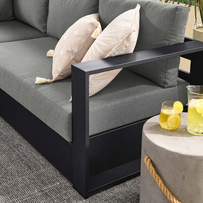 Tahoe 5-Piece Outdoor Patio Powder-Coated Aluminum Sectional Sofa Set in Gray Charcoal by Modway (6674)