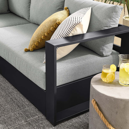Tahoe 5-Piece Outdoor Patio Powder-Coated Aluminum Sectional Sofa Set in Gray Gray by Modway (6674)