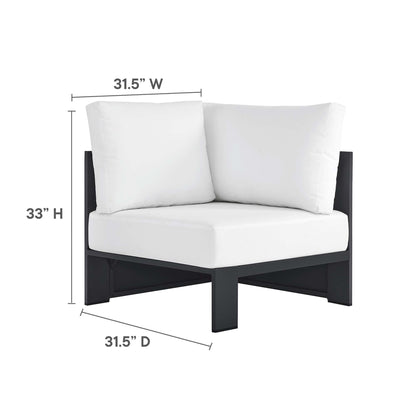 Tahoe 5-Piece Outdoor Patio Powder-Coated Aluminum Sectional Sofa Set in Gray White by Modway (6674)
