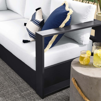Tahoe 5-Piece Outdoor Patio Powder-Coated Aluminum Sectional Sofa Set in Gray White by Modway (6674)