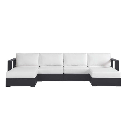 Tahoe 4-Piece Outdoor Patio Powder-Coated Aluminum Sectional Sofa Set in Gray White by Modway (6676)