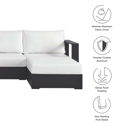 Tahoe 4-Piece Outdoor Patio Powder-Coated Aluminum Sectional Sofa Set in Gray White by Modway (6676)