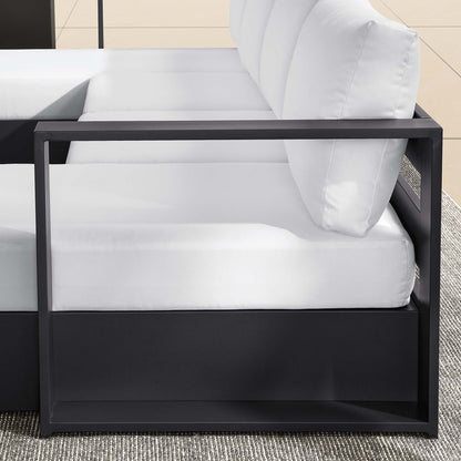 Tahoe 4-Piece Outdoor Patio Powder-Coated Aluminum Sectional Sofa Set in Gray White by Modway (6676)