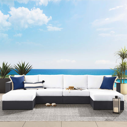 Tahoe 4-Piece Outdoor Patio Powder-Coated Aluminum Sectional Sofa Set in Gray White by Modway (6676)