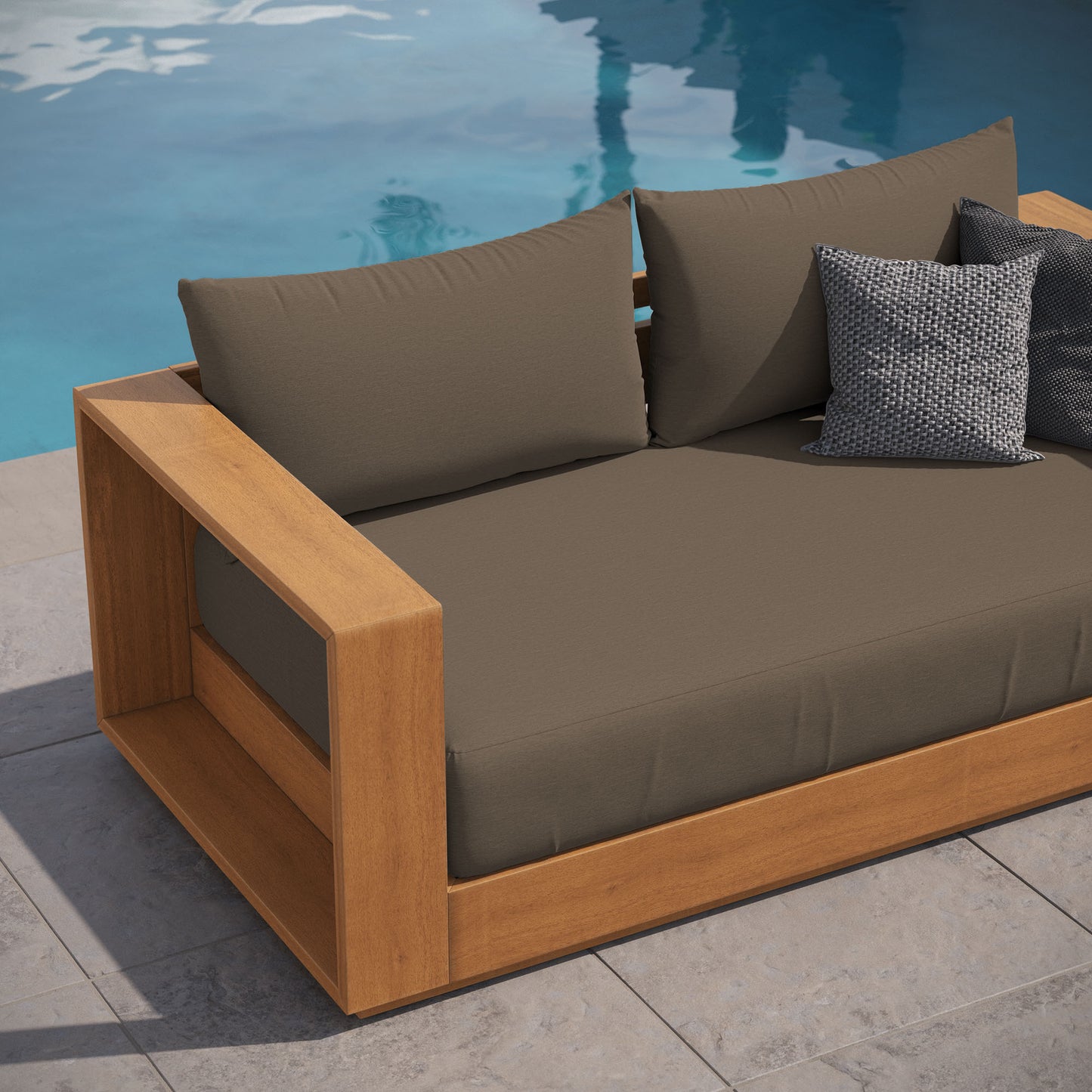 Tahoe Acacia Wood Outdoor Patio Acacia Wood Loveseat in Natural Cocoa by Modway (6783)
