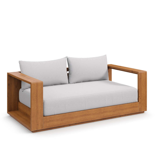 Tahoe Acacia Wood Outdoor Patio Acacia Wood Loveseat in Natural Light Gray by Modway (6783)