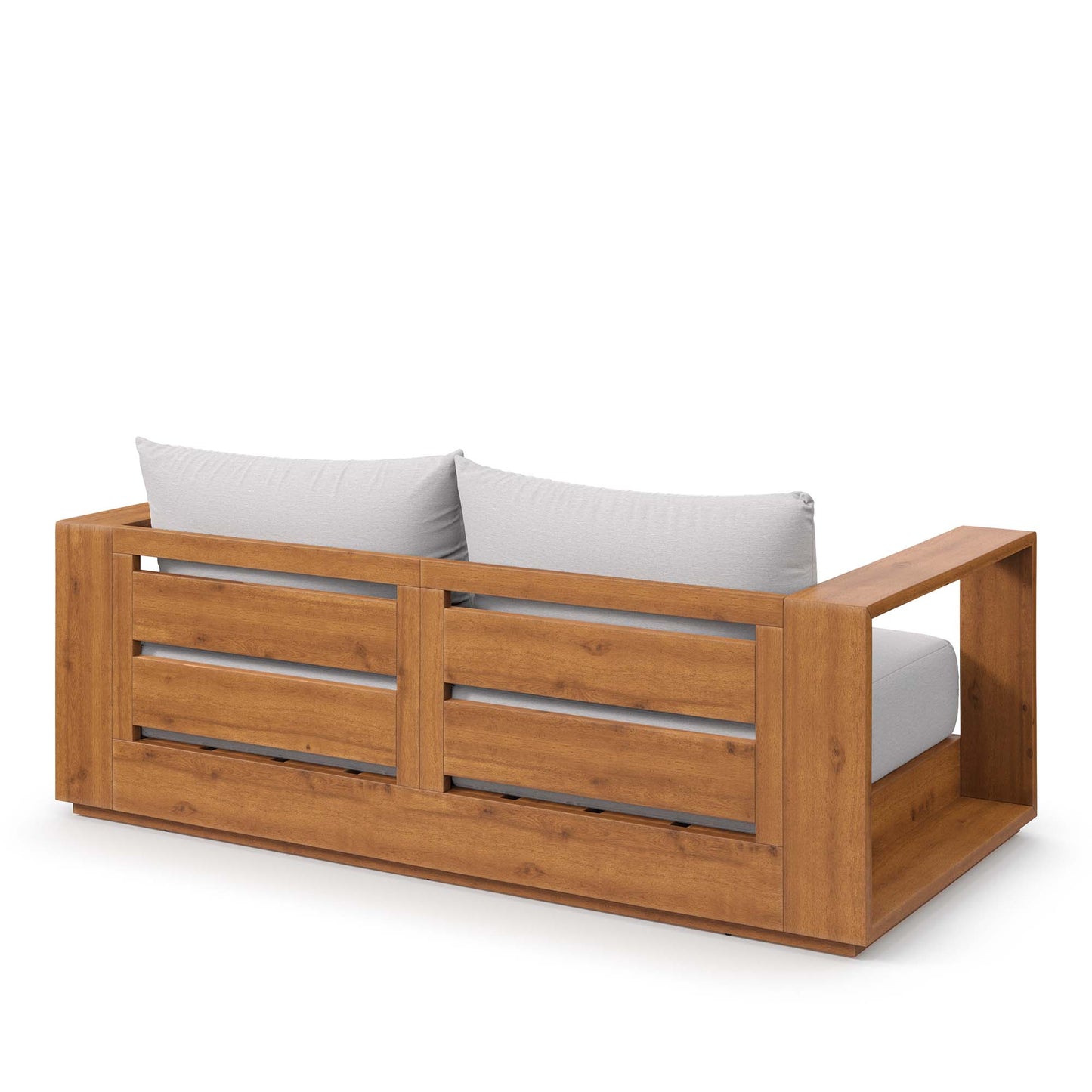 Tahoe Acacia Wood Outdoor Patio Acacia Wood Loveseat in Natural Light Gray by Modway (6783)