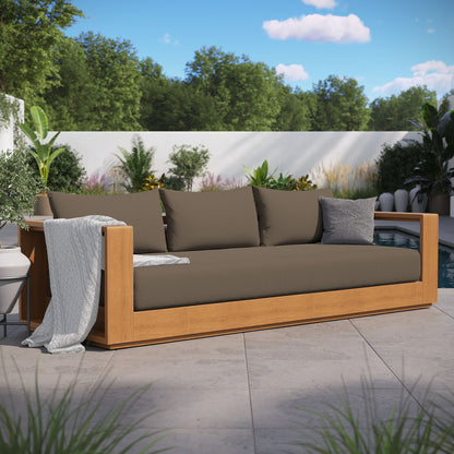 Tahoe Outdoor Patio Acacia Wood Sofa in Natural Cocoa by Modway (6784)