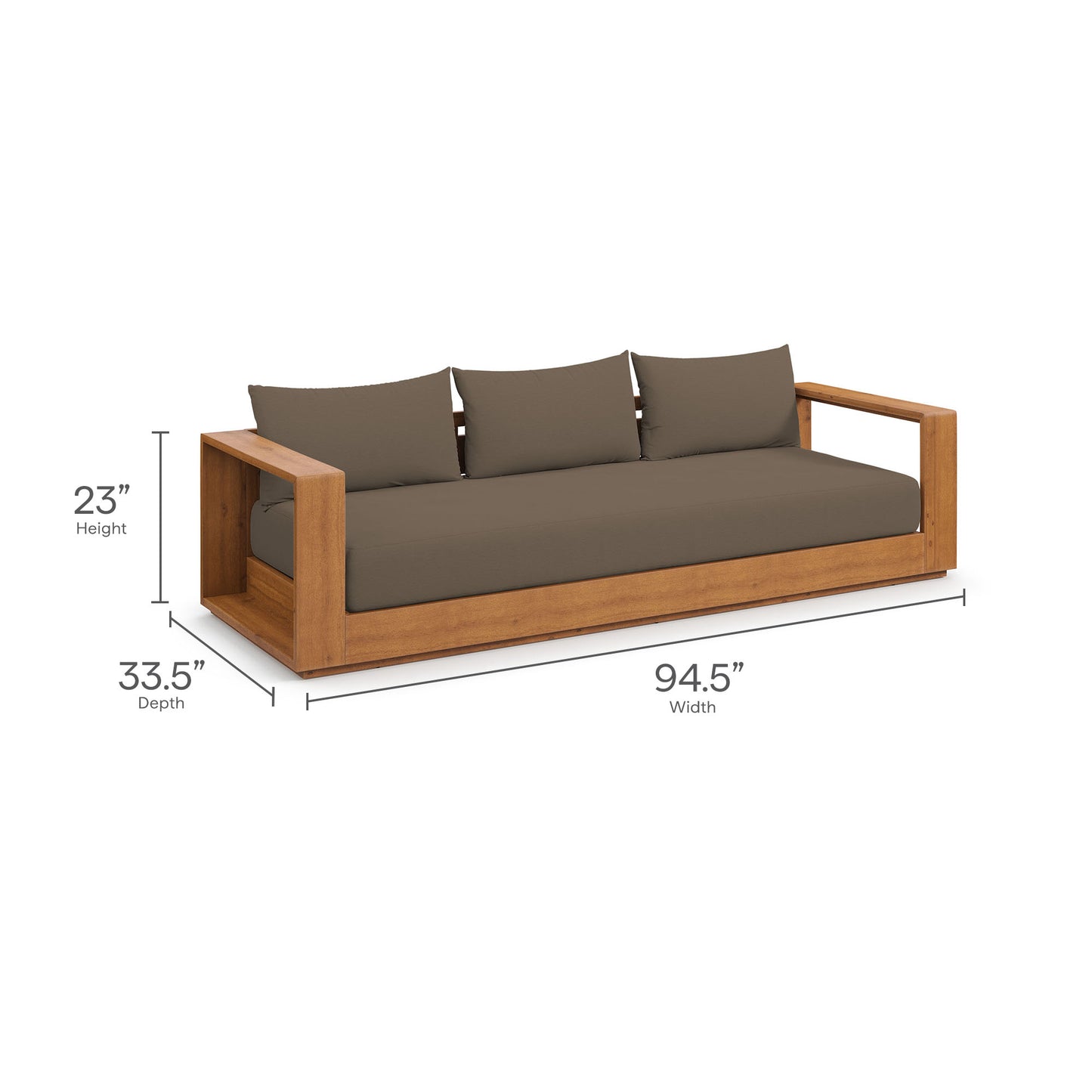 Tahoe Outdoor Patio Acacia Wood Sofa in Natural Cocoa by Modway (6784)