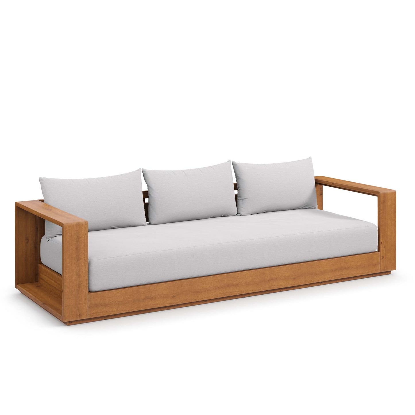 Tahoe Outdoor Patio Acacia Wood Sofa in Natural Light Gray by Modway (6784)
