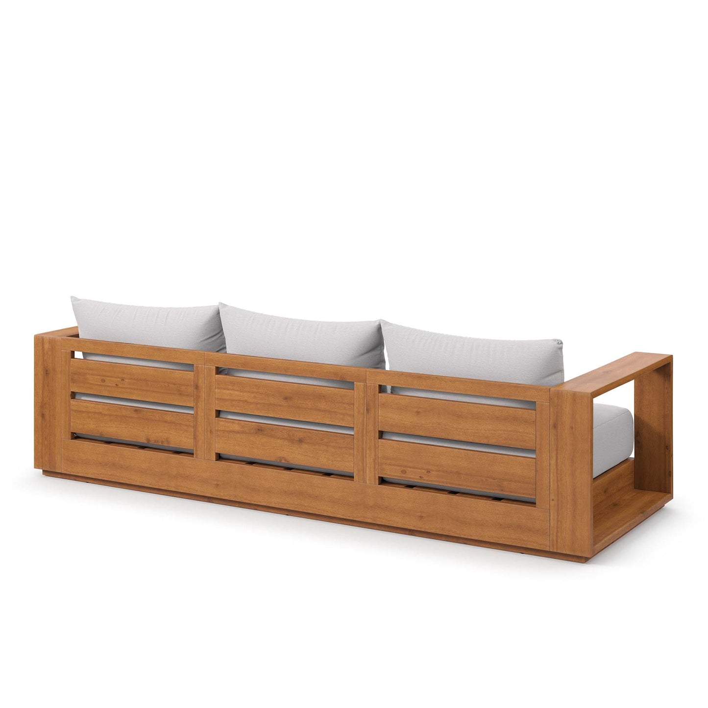 Tahoe Outdoor Patio Acacia Wood Sofa in Natural Light Gray by Modway (6784)