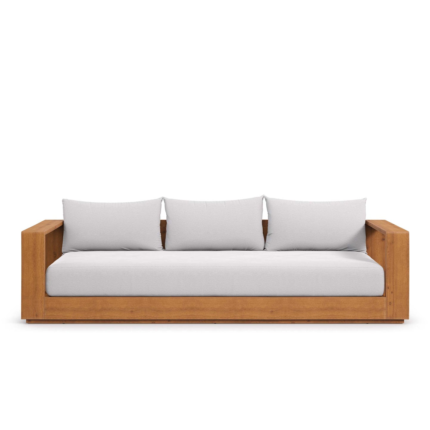 Tahoe Outdoor Patio Acacia Wood Sofa in Natural Light Gray by Modway (6784)