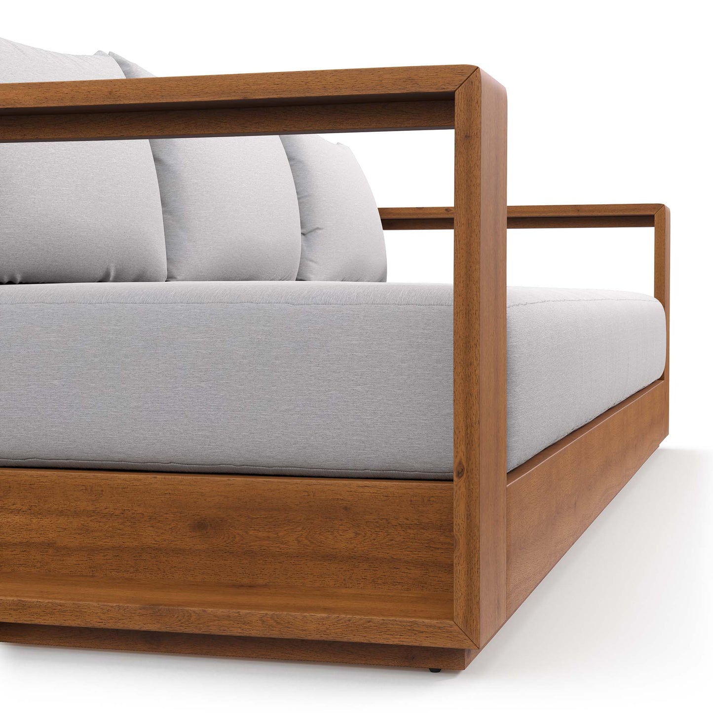 Tahoe Outdoor Patio Acacia Wood Sofa in Natural Light Gray by Modway (6784)