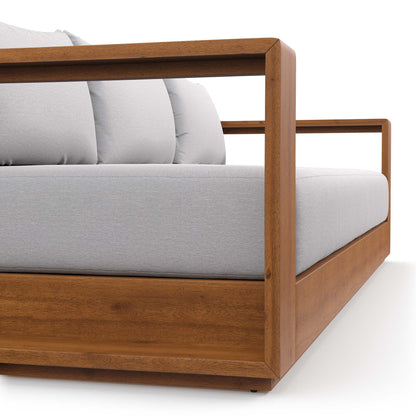 Tahoe Outdoor Patio Acacia Wood Sofa in Natural Light Gray by Modway (6784)