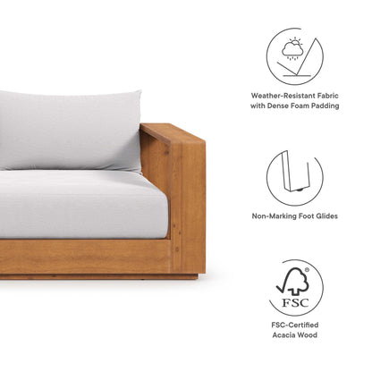 Tahoe Outdoor Patio Acacia Wood Sofa in Natural Light Gray by Modway (6784)