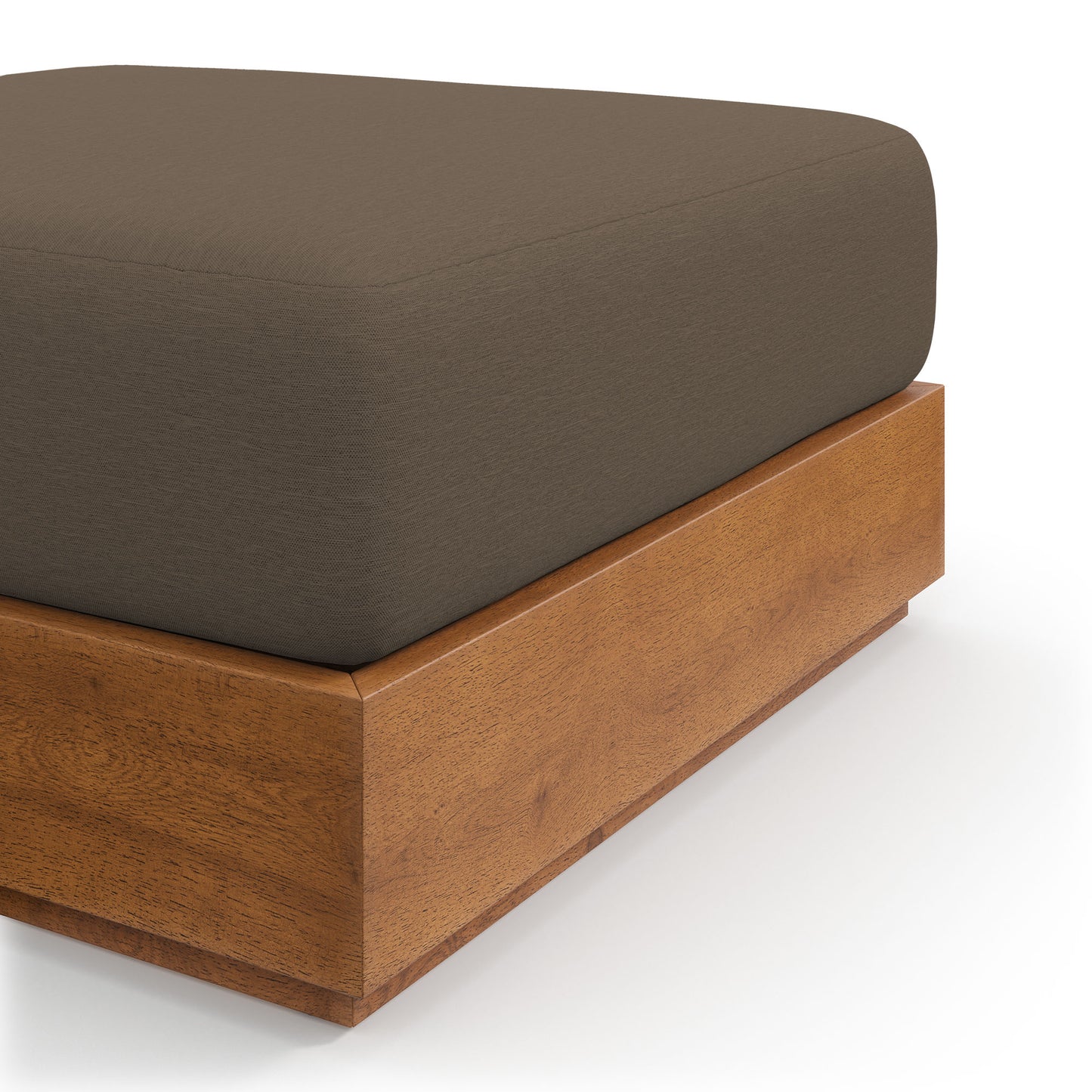 Tahoe Outdoor Patio Acacia Wood Ottoman in Natural Cocoa by Modway (6785)