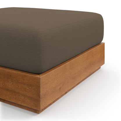 Tahoe Outdoor Patio Acacia Wood Ottoman in Natural Cocoa by Modway (6785)