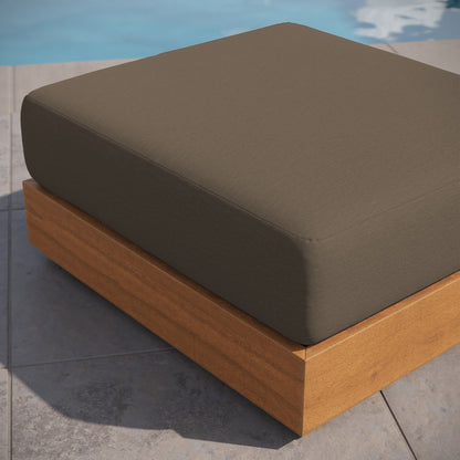Tahoe Outdoor Patio Acacia Wood Ottoman in Natural Cocoa by Modway (6785)