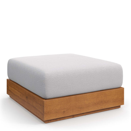 Tahoe Outdoor Patio Acacia Wood Ottoman in Natural Light Gray by Modway (6785)