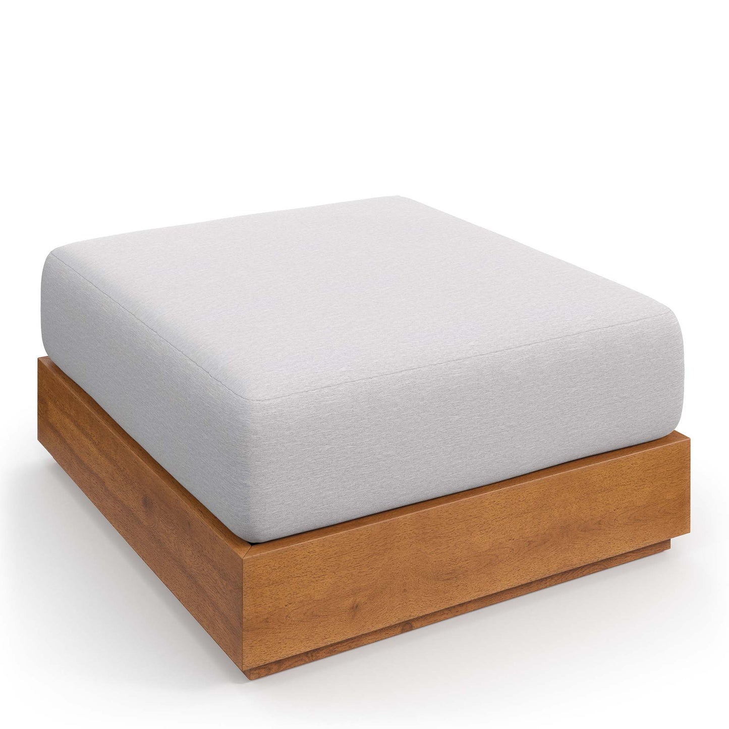 Tahoe Outdoor Patio Acacia Wood Ottoman in Natural Light Gray by Modway (6785)
