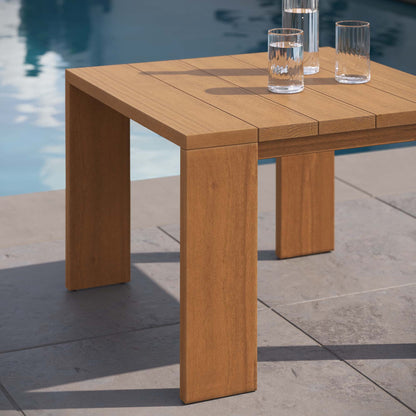 Tahoe Outdoor Patio Acacia Wood Side Table in Natural by Modway (6787)