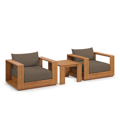 Tahoe 3-Piece Outdoor Patio Acacia Wood Furniture Set in Natural Cocoa by Modway (6798)