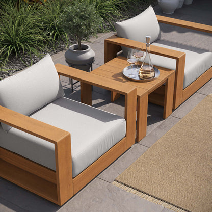 Tahoe 3-Piece Outdoor Patio Acacia Wood Furniture Set in Natural Light Gray by Modway (6798)