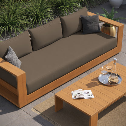 Tahoe 2-Piece Outdoor Patio Acacia Wood Sofa and Coffee Table Set in Natural Cocoa by Modway (6799)