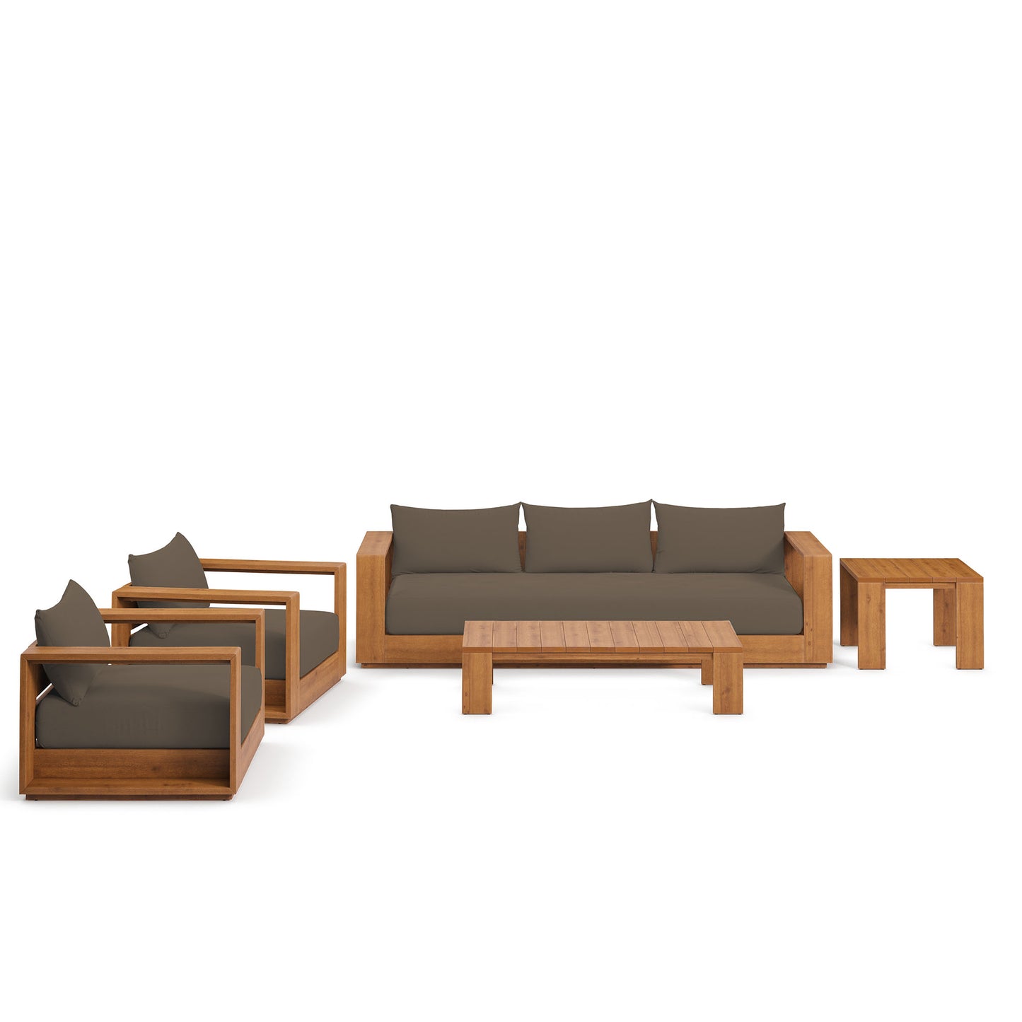 Tahoe 5-Piece Outdoor Patio Acacia Wood Furniture Set in Natural Cocoa by Modway (6801)