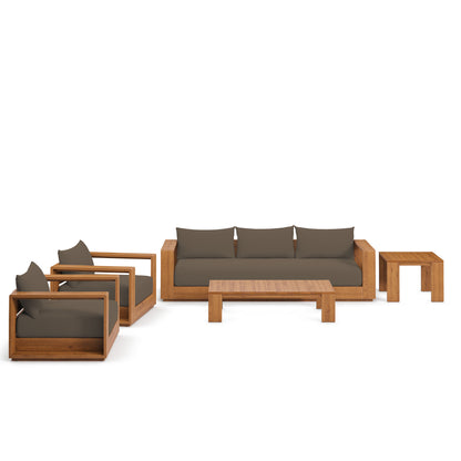 Tahoe 5-Piece Outdoor Patio Acacia Wood Furniture Set in Natural Cocoa by Modway (6801)