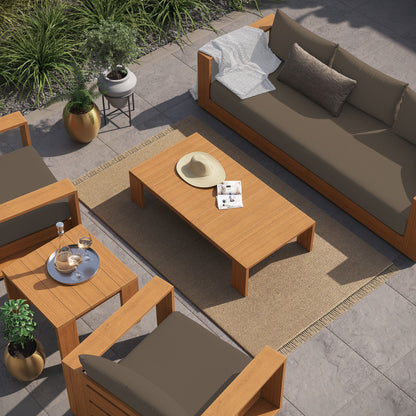 Tahoe 5-Piece Outdoor Patio Acacia Wood Furniture Set in Natural Cocoa by Modway (6801)