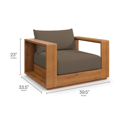 Tahoe 5-Piece Outdoor Patio Acacia Wood Furniture Set in Natural Cocoa by Modway (6801)