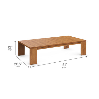 Tahoe 5-Piece Outdoor Patio Acacia Wood Furniture Set in Natural Cocoa by Modway (6801)