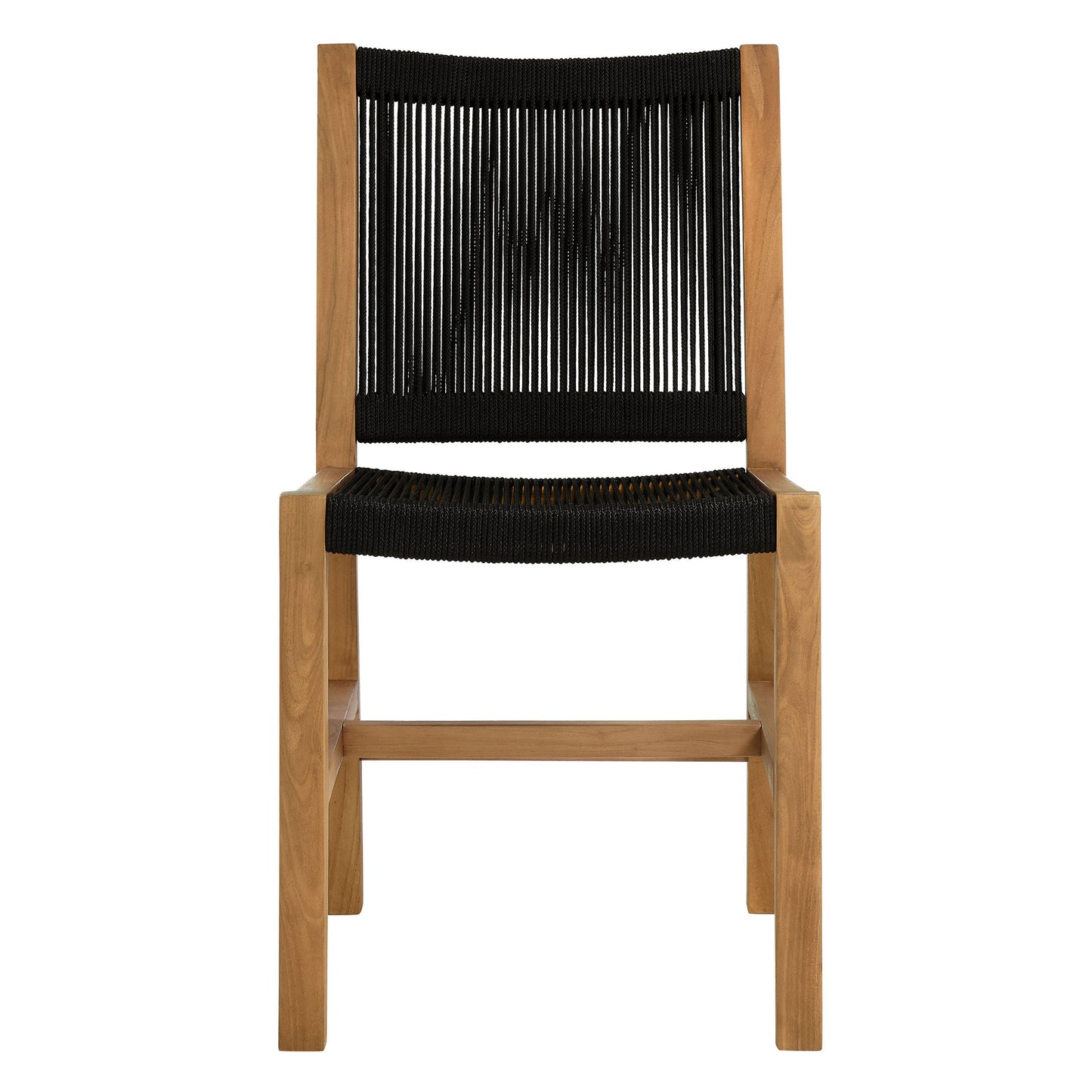 Vienna 7-Piece Outdoor Patio Teak and Rope Dining Set in Natural Black by Modway (6928)