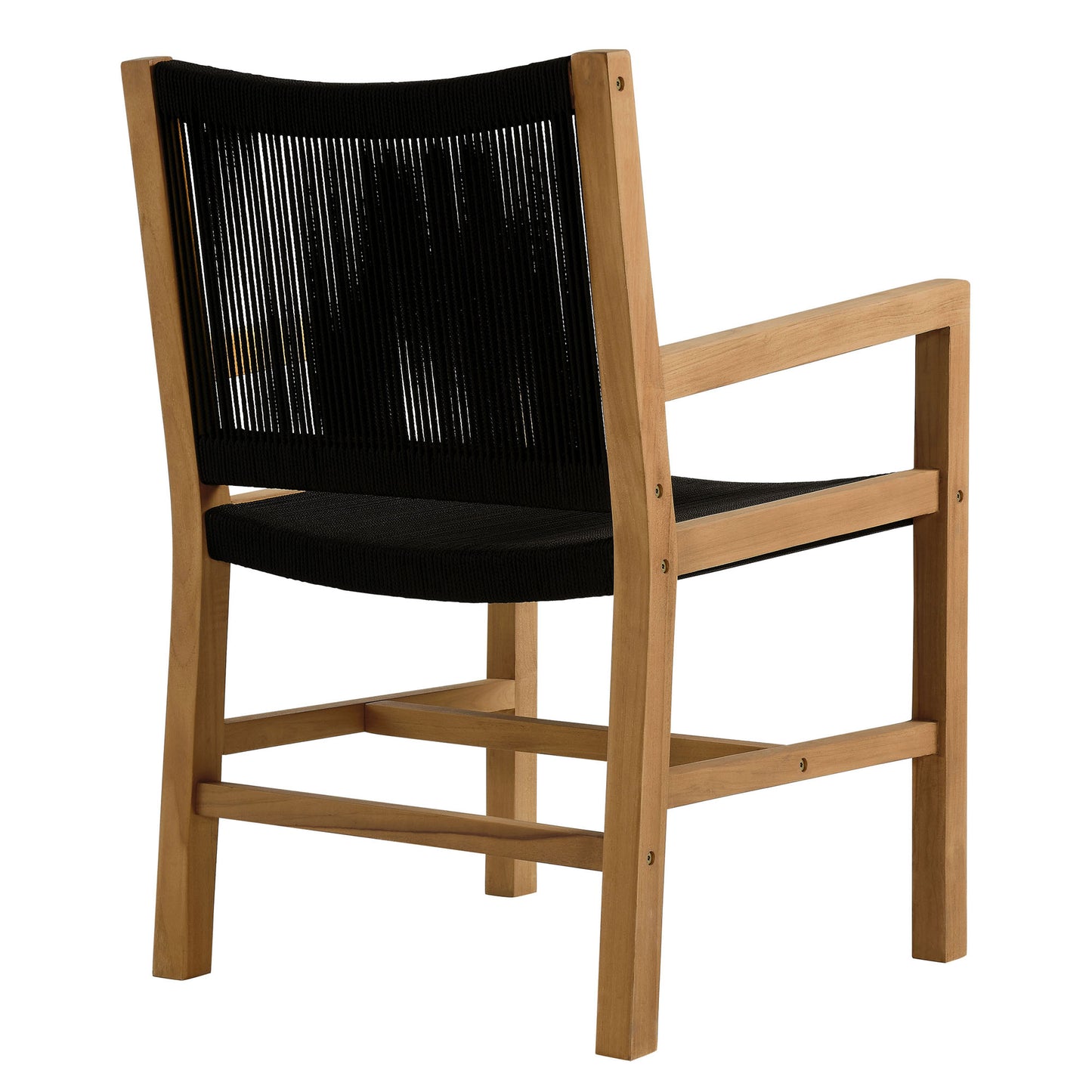 Vienna Outdoor Patio Teak and Rope Dining Armchairs Set of 2 in Natural Black by Modway (6806)