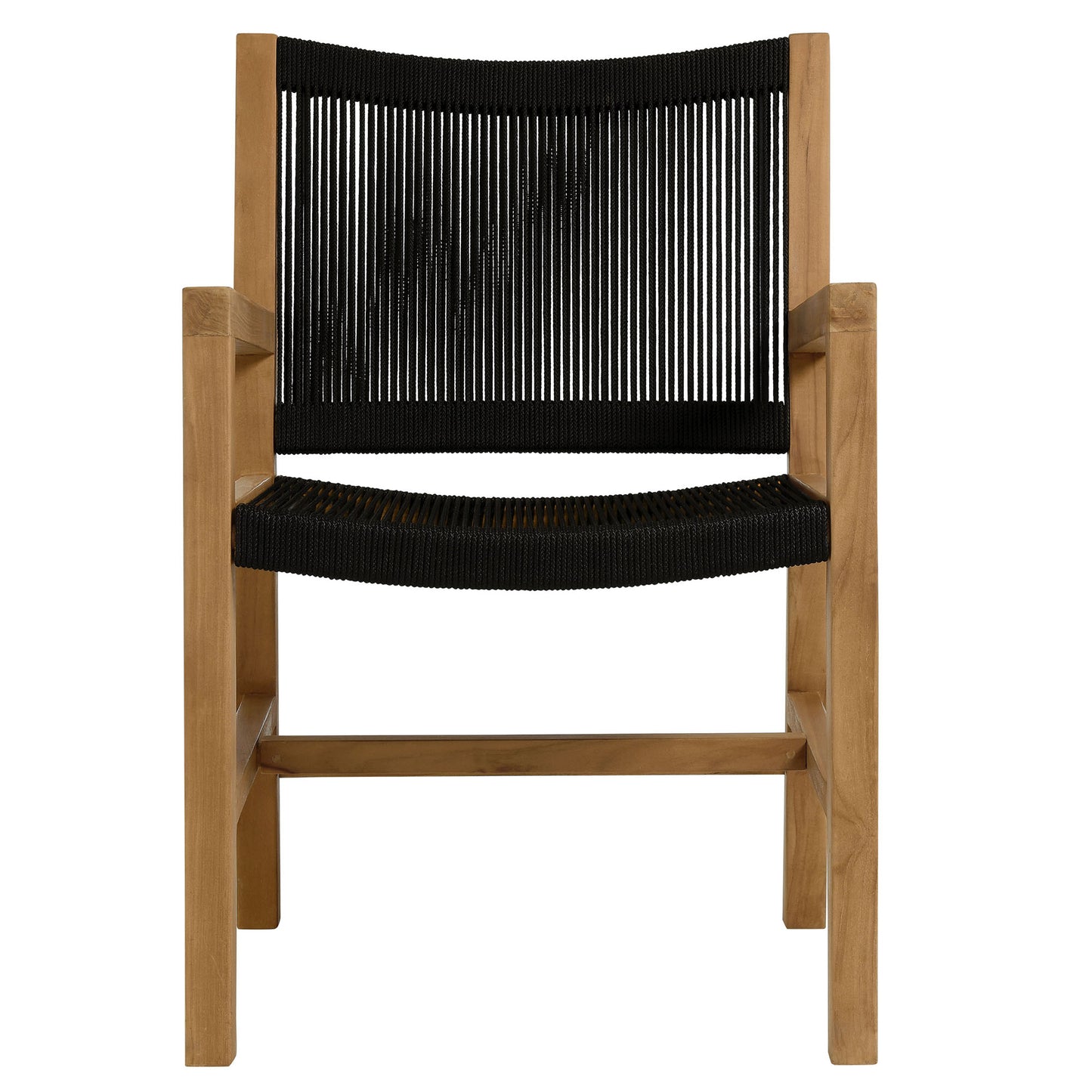 Vienna Outdoor Patio Teak and Rope Dining Armchairs Set of 2 in Natural Black by Modway (6806)