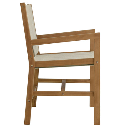 Vienna Outdoor Patio Teak and Rope Dining Armchairs Set of 2 in Natural by Modway (6806)